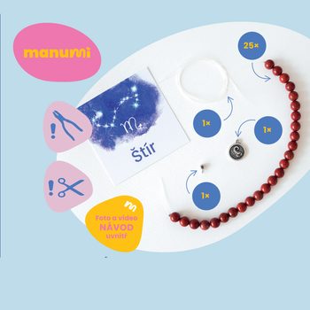 Manumi kreativní sada na výrobu náramku z minerálů se znamením zvěrokruhu Ryby