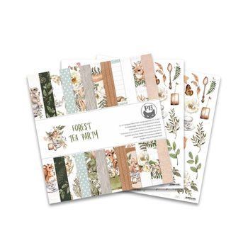 Set of double-sided papers for scrapbook 30x30cm 12 sheets P13 Forest Tea Party