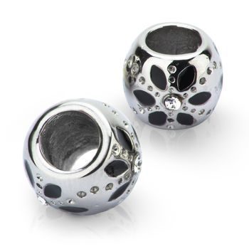 Stainless steel bead with a wide center hole No.6