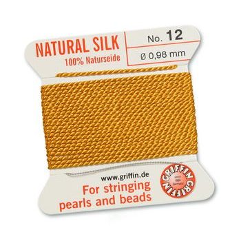 Silk thread with needle 0.98mm/2m yellow