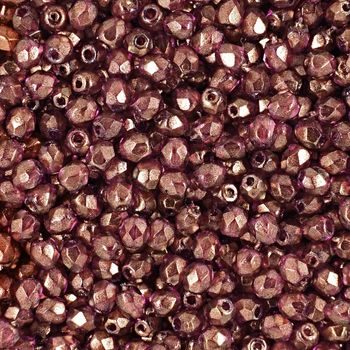 Glass fire polished beads 3mm Halo Cardinal