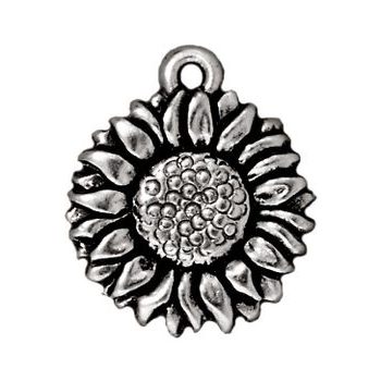 TierraCast pendant Sunflower antique silver