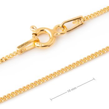 Silver chain with a clasp 45cm plated with 24K gold No.925