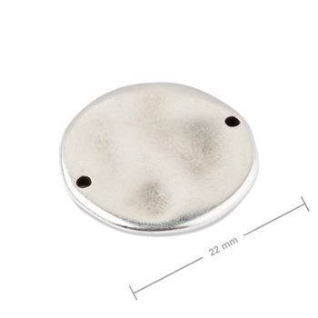 Manumi piesă legătură disc organic 22mm placată cu argint