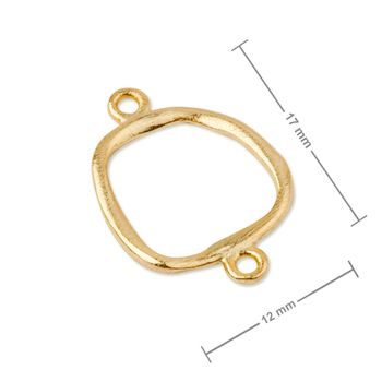 Amoracast connector organic square 17x12mm gold-plated
