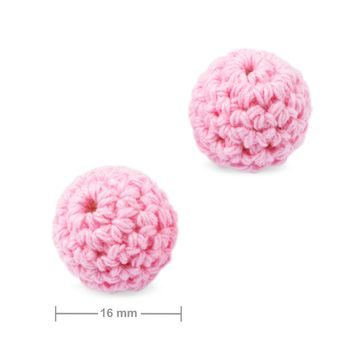 Crochet beads round 16mm Baby Pink