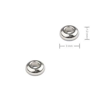 Distanční kroužek z chirurgické oceli placička 3 x 1,2 mm