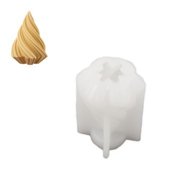 Silicone mould for casting creative clay spiral pyramid 122x89mm