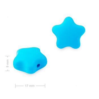 Silikonové korálky hvězdička 17x16x9 mm Sky Blue
