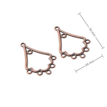 Chandelier earring findings 34x24mm antique copper