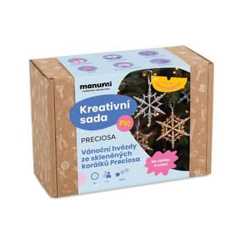 Manumi kreativní sada na výrobu vánočních hvězd ze skleněných korálků Preciosa