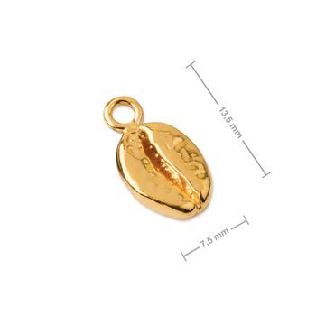 Silver pendant coffee bean gold plated No.1137