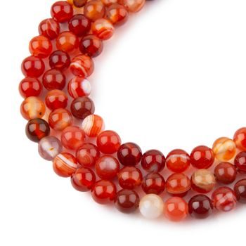 Red Banded Agate beads 6mm