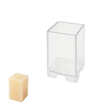 Polycarbonate candle mould in the shape of a cuboid 50x80mm