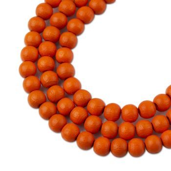 Drevené koráliky guľôčka 6mm oranžová
