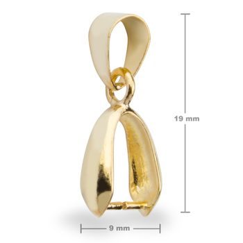 Jewellery pendant bail with loop 19x9x5mm gold