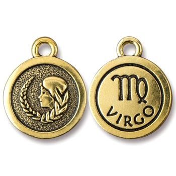 TierraCast pendant Virgo antique gold