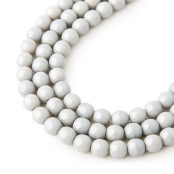 Manumi české sklenené stláčané guľôčky Light Grey Opaque 6mm č.39