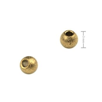 Korálek z chirurgické oceli 3 mm stardust matný v barvě zlata