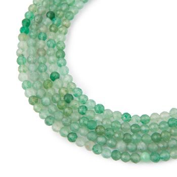 Green Aventurine faceted beads 4mm