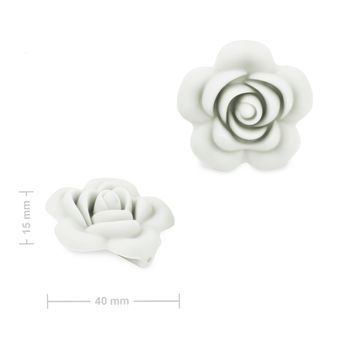 Silicone beads flower 40x40x15mm Snowfall Grey
