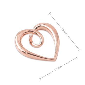 Silver pendant heart rose gold-plated No.843