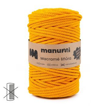 Manumi Macramé šňůra 5mm žlutá