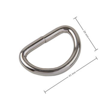 Haberdashery half ring 41 x 29 mm in platinum color