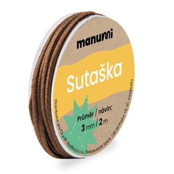 Sutaška 3mm/2m světle hnědá