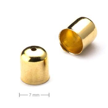 Plain bead cap 7mm gold