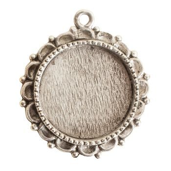 Nunn Design pendant with a setting flower 32x28,5mm silver-plated