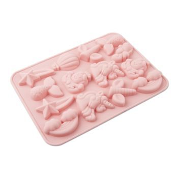 Silicone mould for casting creative clay A girl with flowers in her hair ø35x40mm