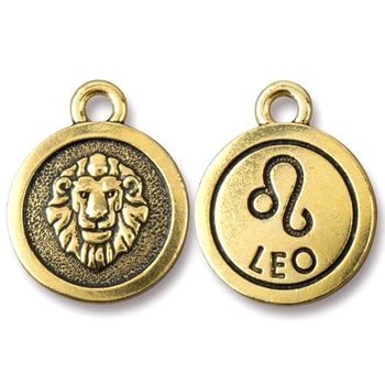 TierraCast pandantiv Leo (Leu) culoare auriu învechit