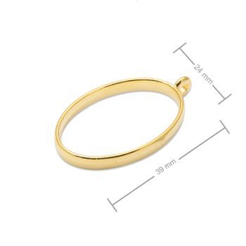 Ramă pentru turnarea rășinii de cristal oval 39x23mm de culoare aurie