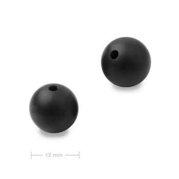 Silicone round beads 12mm Black