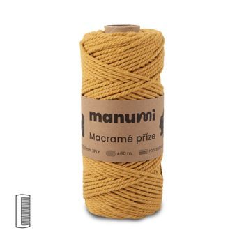 Manumi Fir textil Macramé răsucit 3PLY 3 mm culoarea muștarului