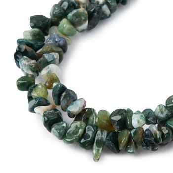 Moss Agate crystal chips 80cm