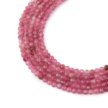 Rose Tourmaline faceted beads 3mm