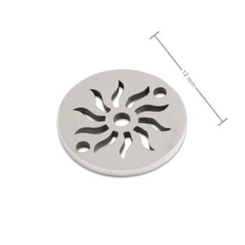 Spojovací díl z chirurgické oceli medailon slunce 12 mm