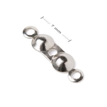 Jewellery bead tip with two loops 7mm in the colour of silver