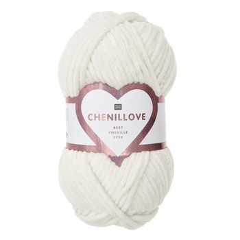 Chenille yarn Chenillove colour shade 001 cream