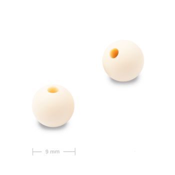 Silicone round beads 9mm Cream