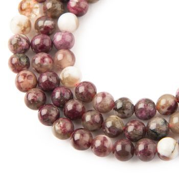 Rose Tourmaline beads 8mm