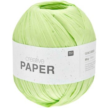 Rico design háčkovacia papierová priadza Creative paper odtieň 008 svetlo zelená