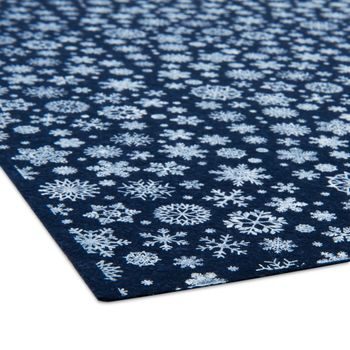 Felt Christmas design with snowflakes 1mm dark blue