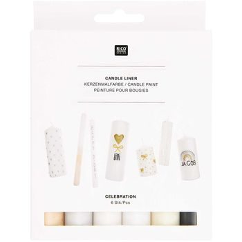 Rico design set of wax pens for painting on candles 6 pcs glitter colors