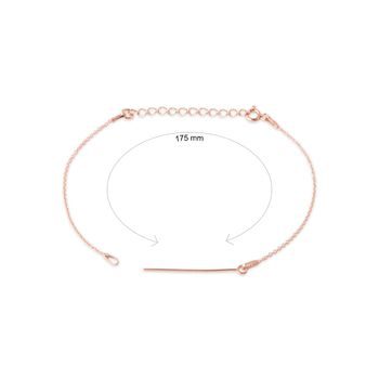 Silver bracelet with an eye pin rose gold plated No.1151