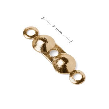 Jewellery bead tip with two loops 7mm in the colour of gold
