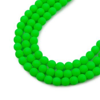 České stláčané koráliky Estrela NEON 4 mm zelené