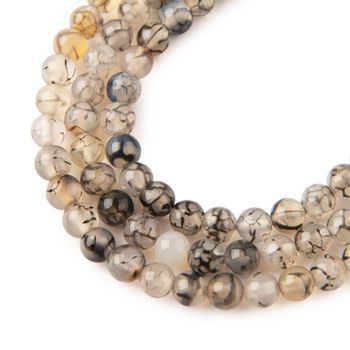 Black Dragon Vein Agate beads 6mm